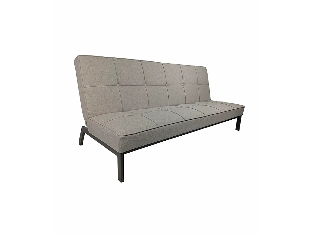 Sofá cama de 36-90x189x85-117 cm de 3 plazas tapizado en poliéster en color gris Louis