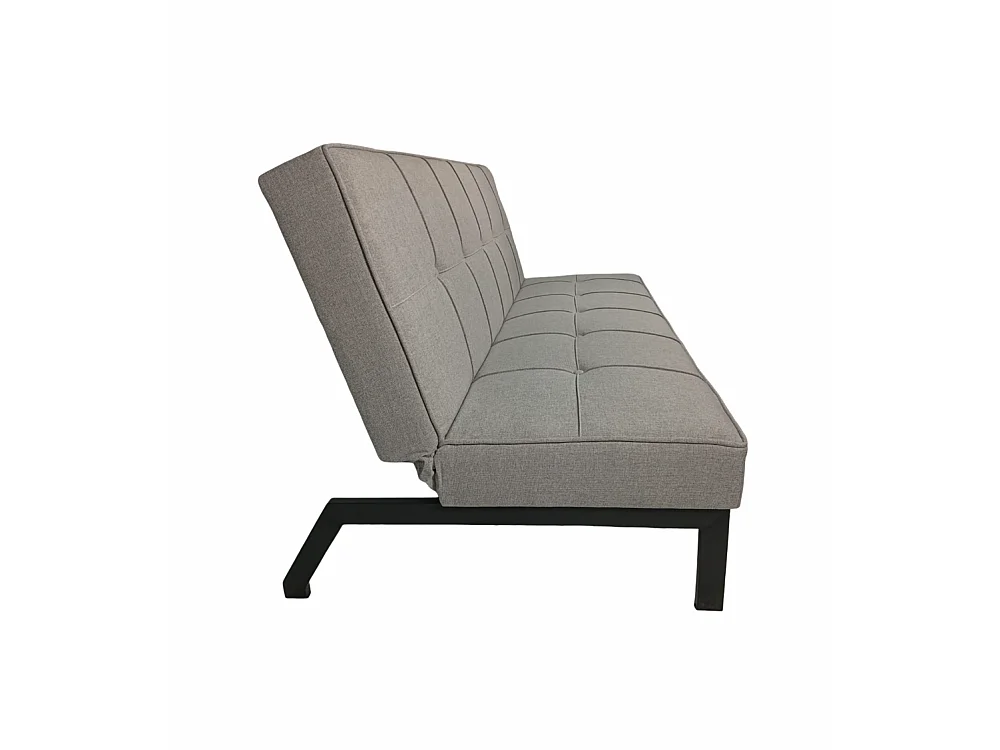 Sofá cama de 36-90x189x85-117 cm de 3 plazas tapizado en poliéster en color gris Louis