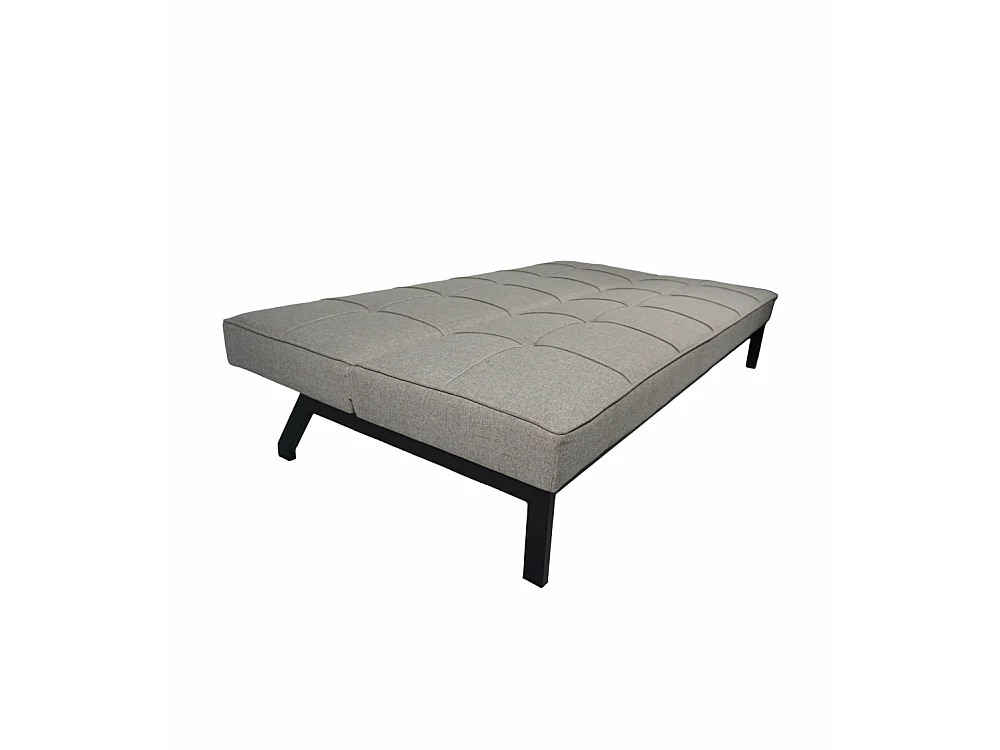 Sofá cama de 36-90x189x85-117 cm de 3 plazas tapizado en poliéster en color gris Louis