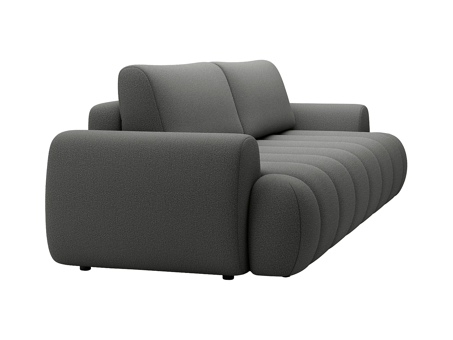 Canapé 4 places convertible en tissu gris FRIDORA