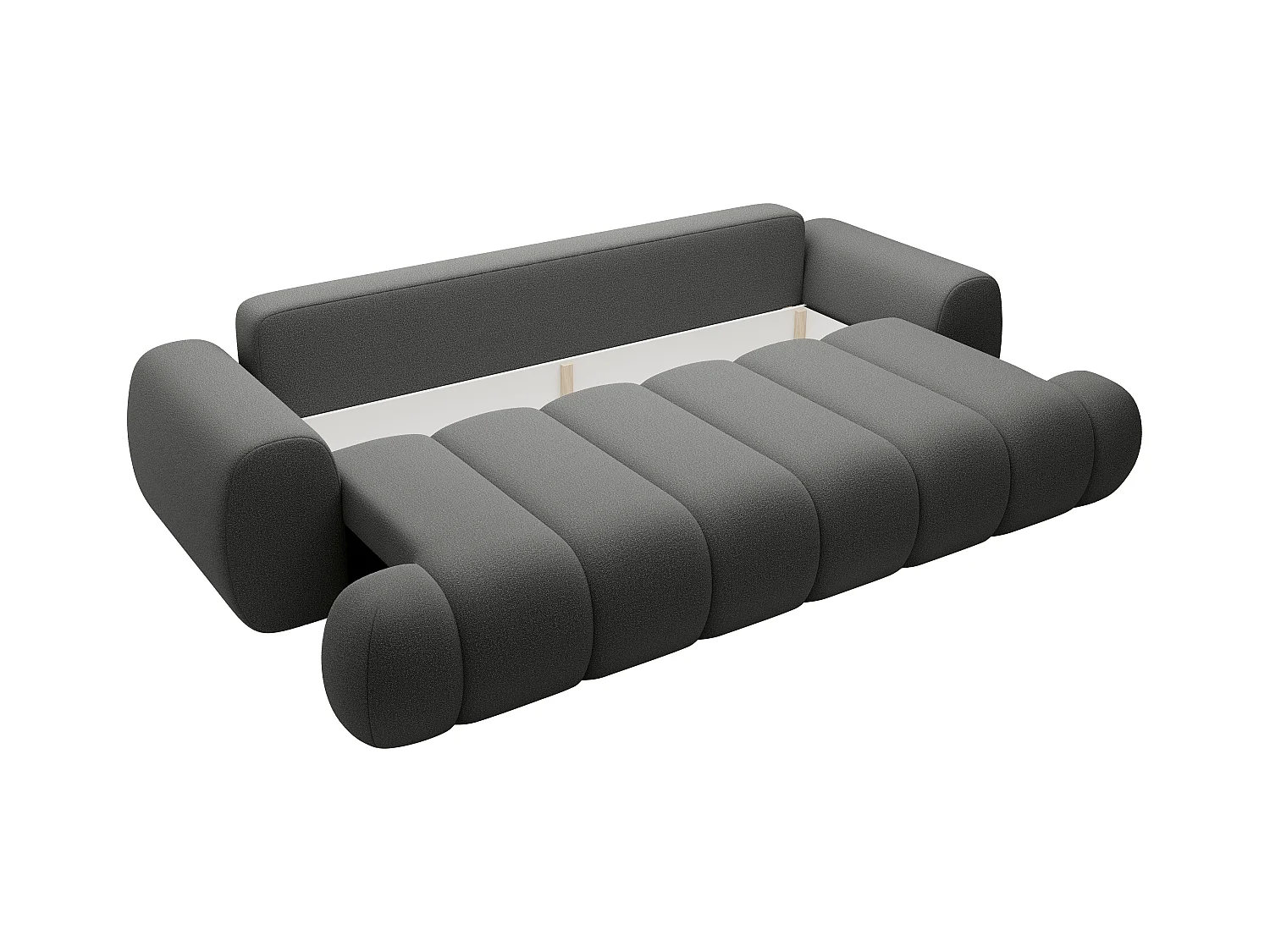 Canapé 4 places convertible en tissu gris FRIDORA
