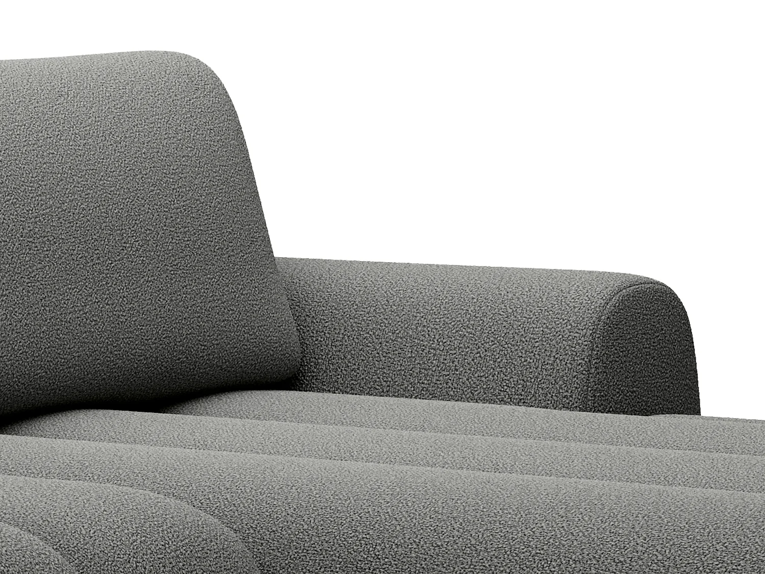 Højre hjørnesofa med konvertibel i gris stof FRIDORA