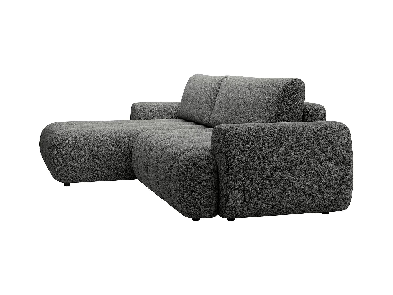 Canapé d'angle gauche convertible en tissu gris FRIDORA