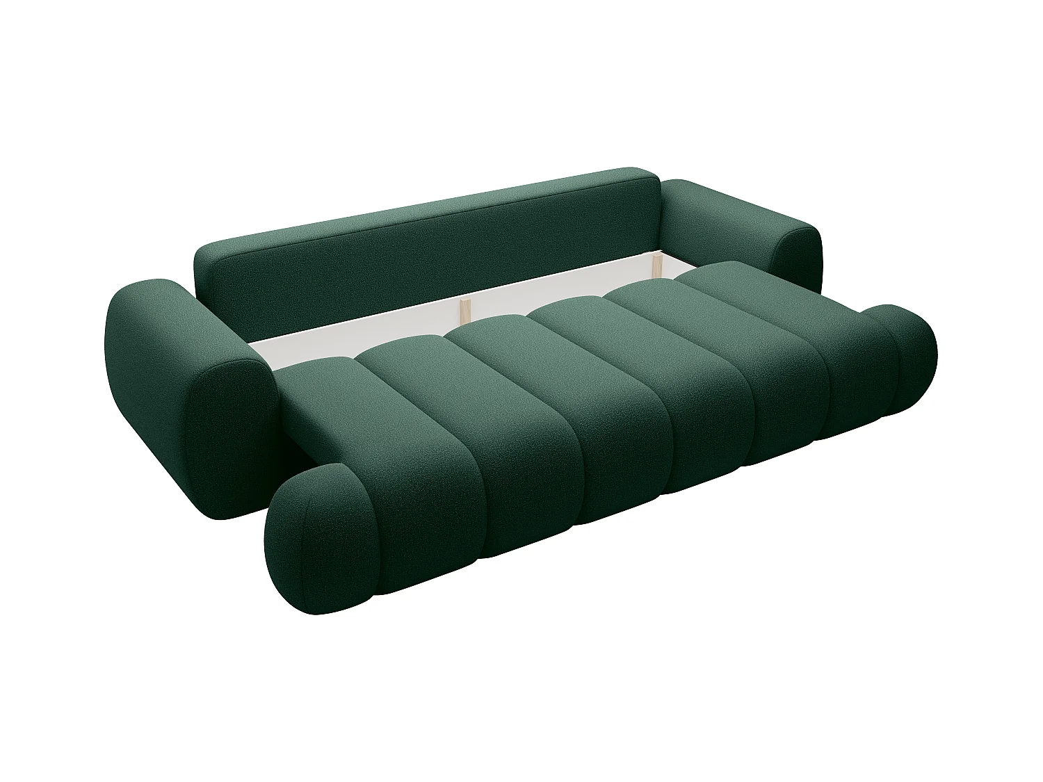 Canapé 4 places convertible en tissu vert sapin FRIDORA