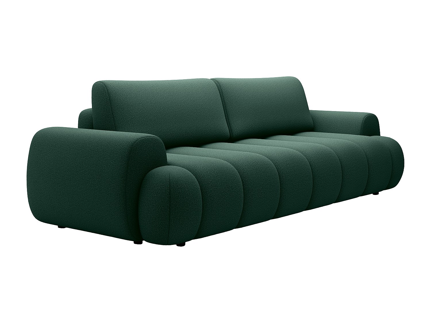 Sofa 4-Sitzer mit Schlaffunktion - Stoff - Tannengrün - FRIDORA günstig online kaufen