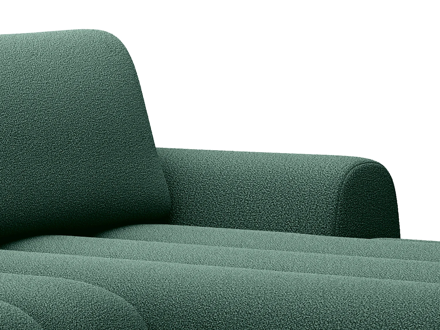 Höger hörnbäddsoffa i mörkgrön tyg FRIDORA