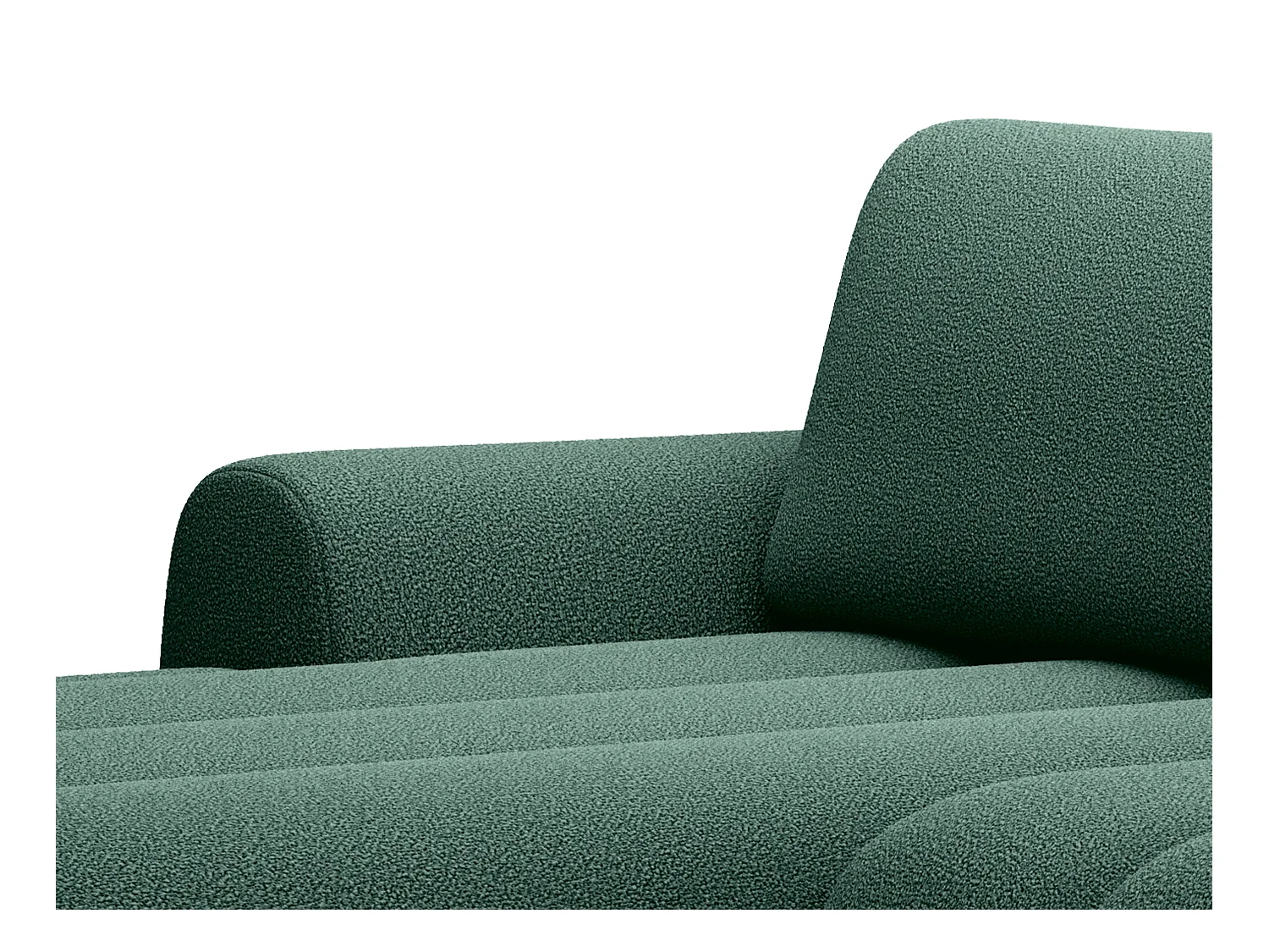 Canapé d'angle gauche convertible en tissu vert sapin FRIDORA