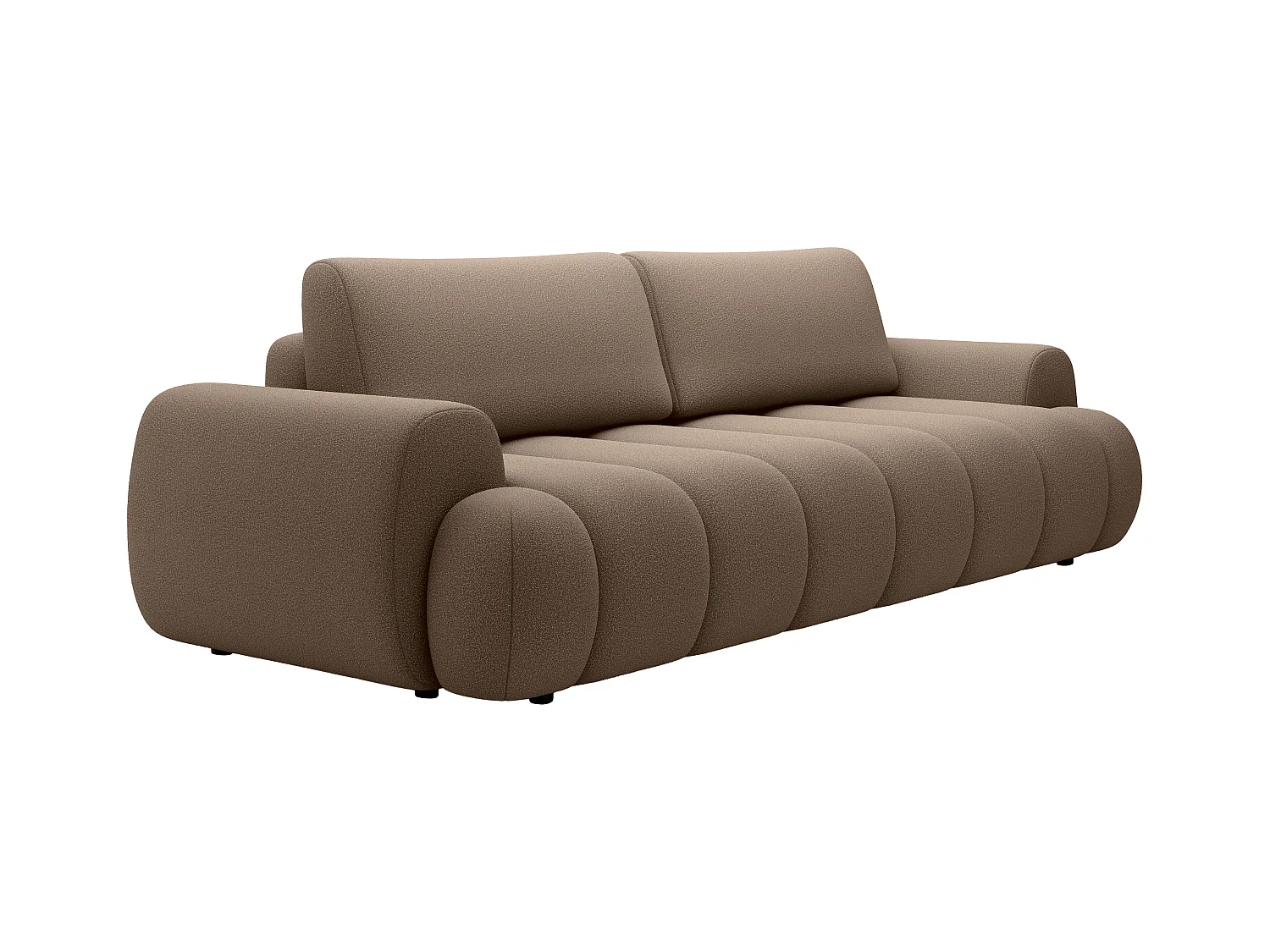 Canapé 4 places convertible en tissu taupe FRIDORA