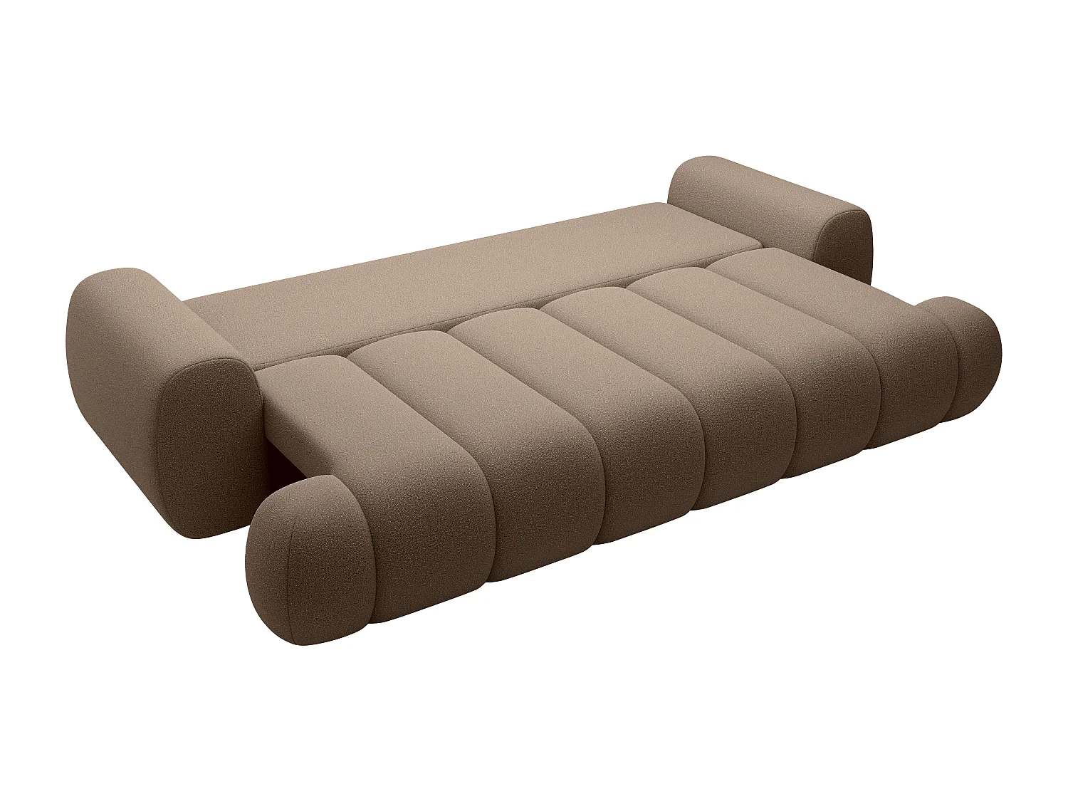 Canapé 4 places convertible en tissu taupe FRIDORA