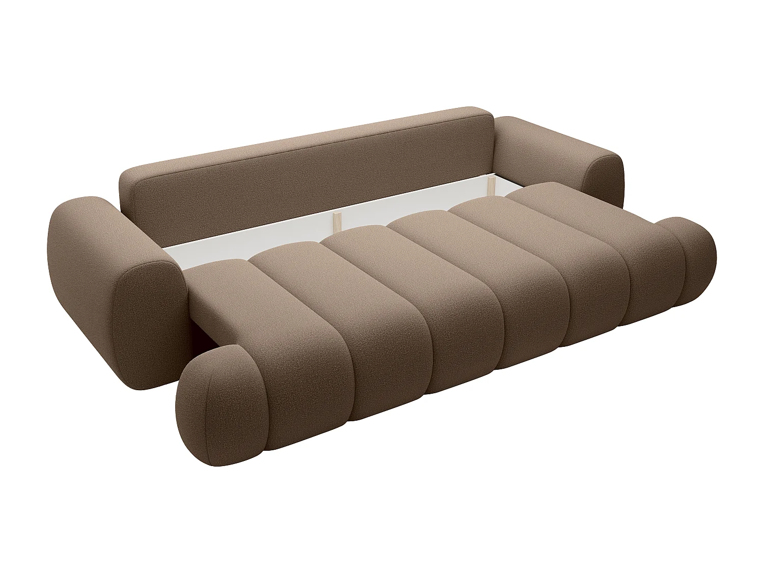 Canapé 4 places convertible en tissu taupe FRIDORA