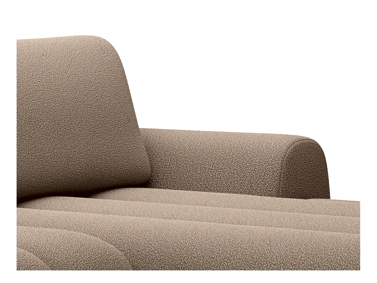 Canapé d'angle droit convertible en tissu taupe FRIDORA