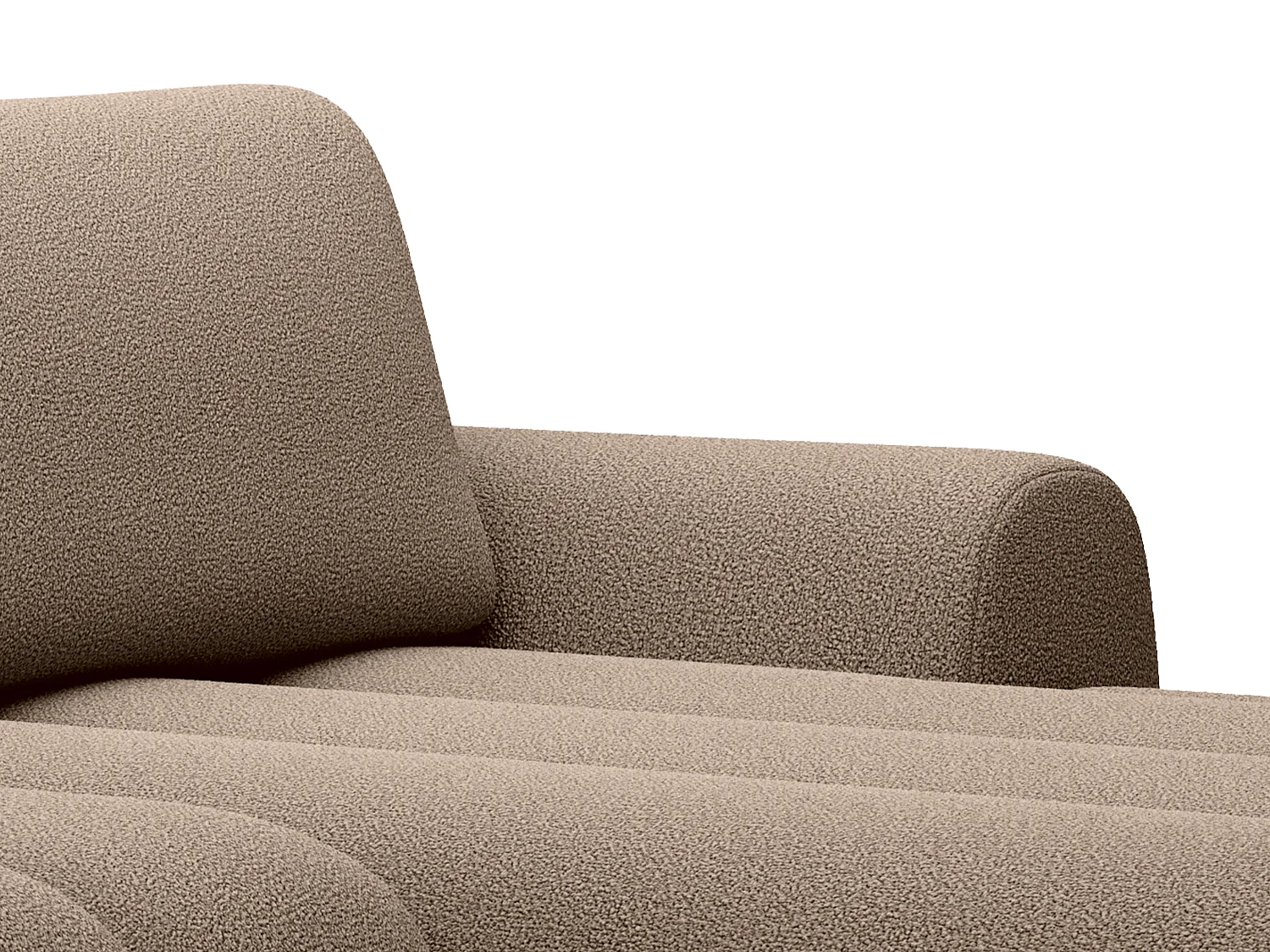 Högerställd bäddsoffa i tygklädsel taupe FRIDORA