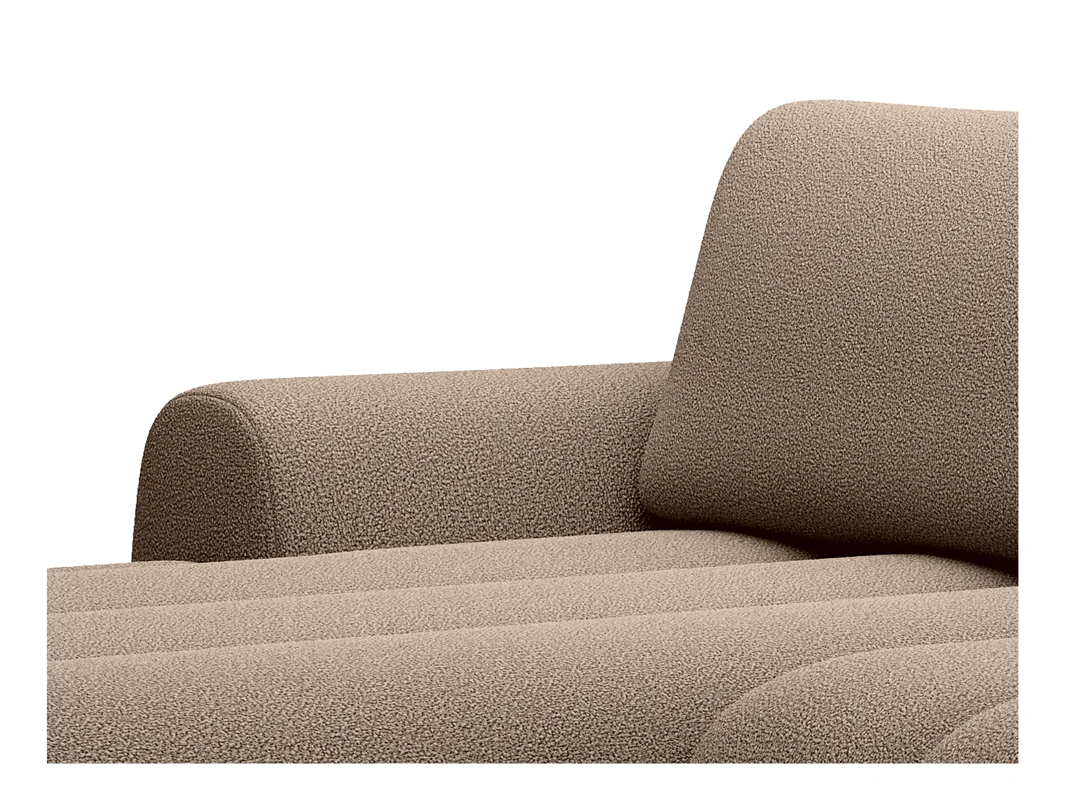 Canapé d'angle gauche convertible en tissu taupe FRIDORA