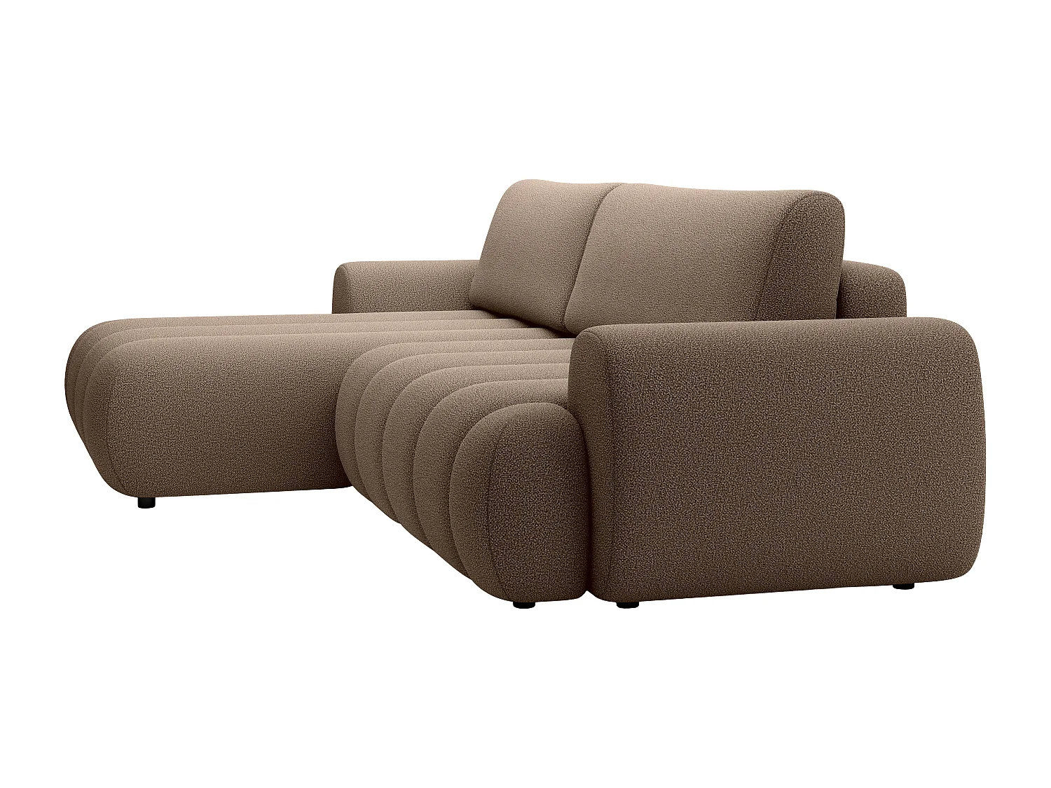 Vänster hörnbäddsoffa i tygsoffa i taupe FRIDORA