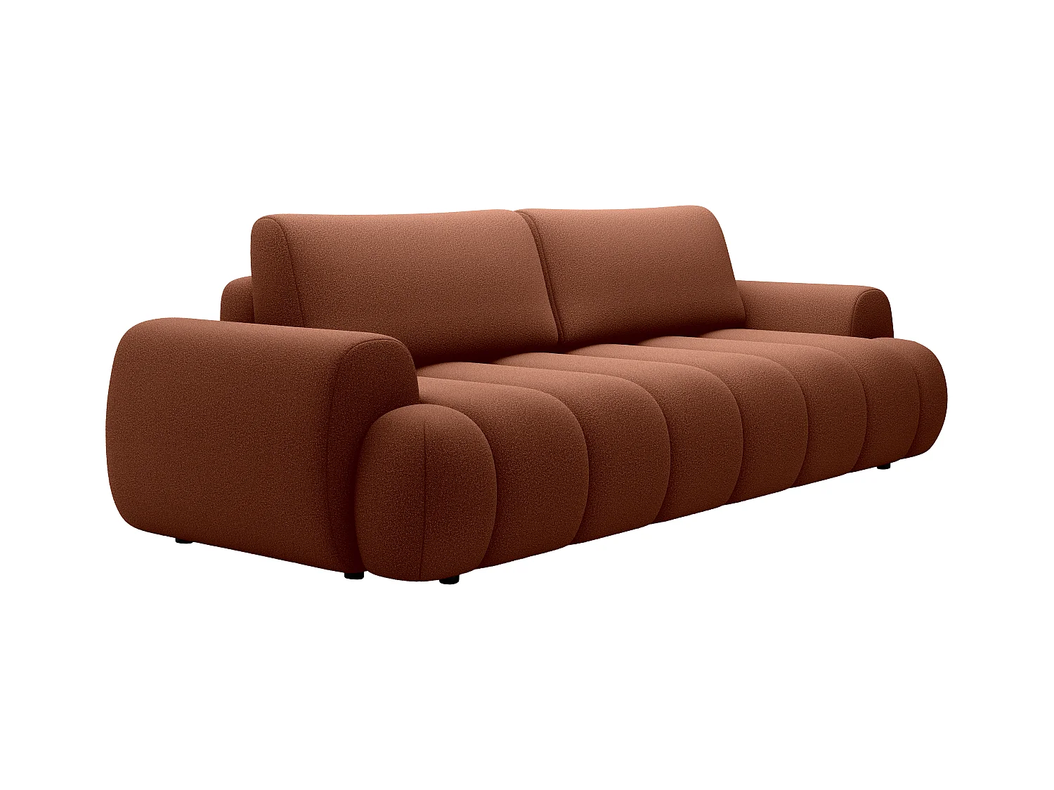 Canapé 4 places convertible en tissu terracotta FRIDORA