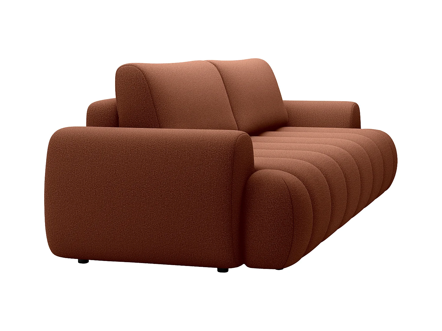 Canapé 4 places convertible en tissu terracotta FRIDORA
