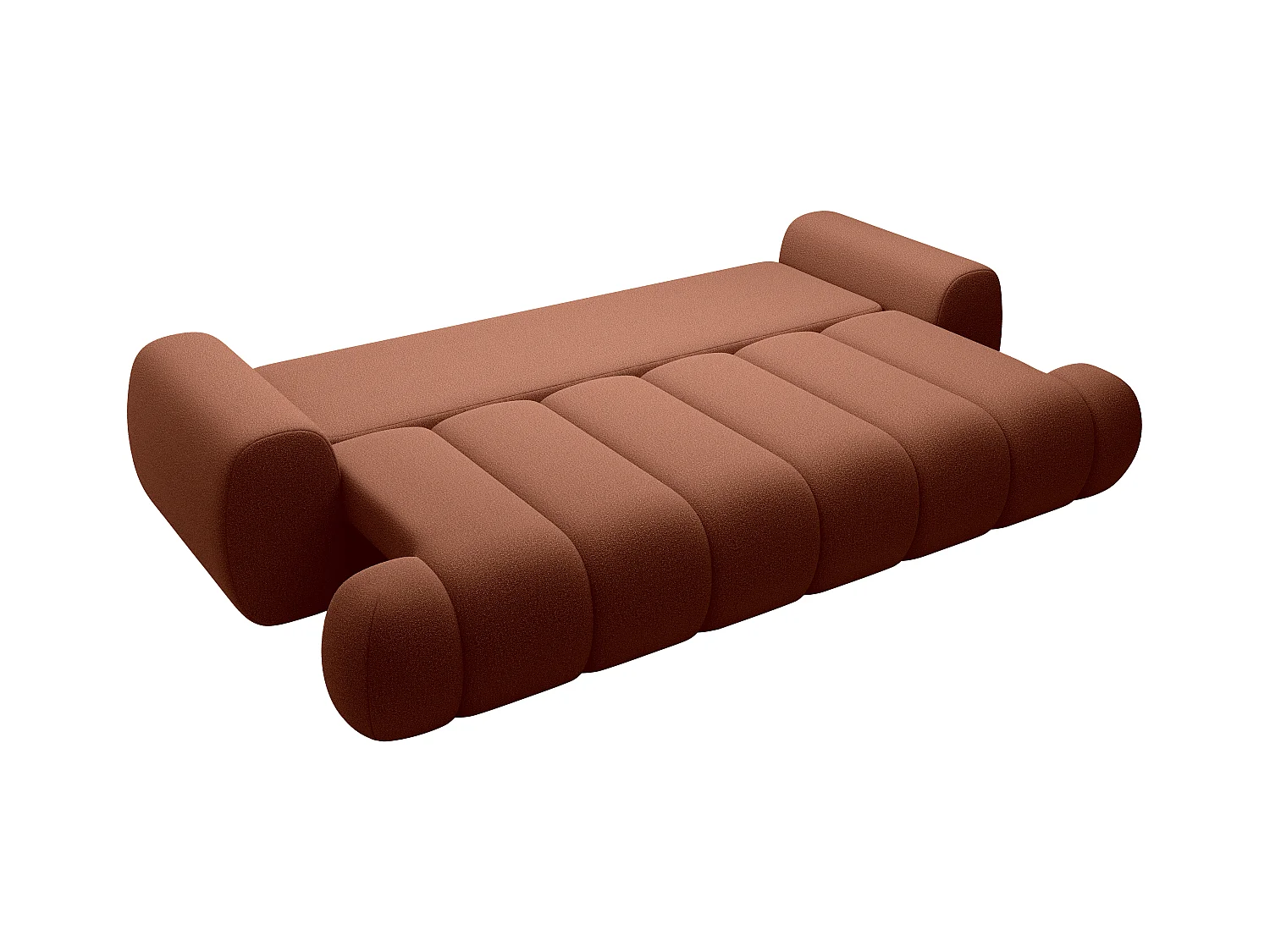 Canapé 4 places convertible en tissu terracotta FRIDORA