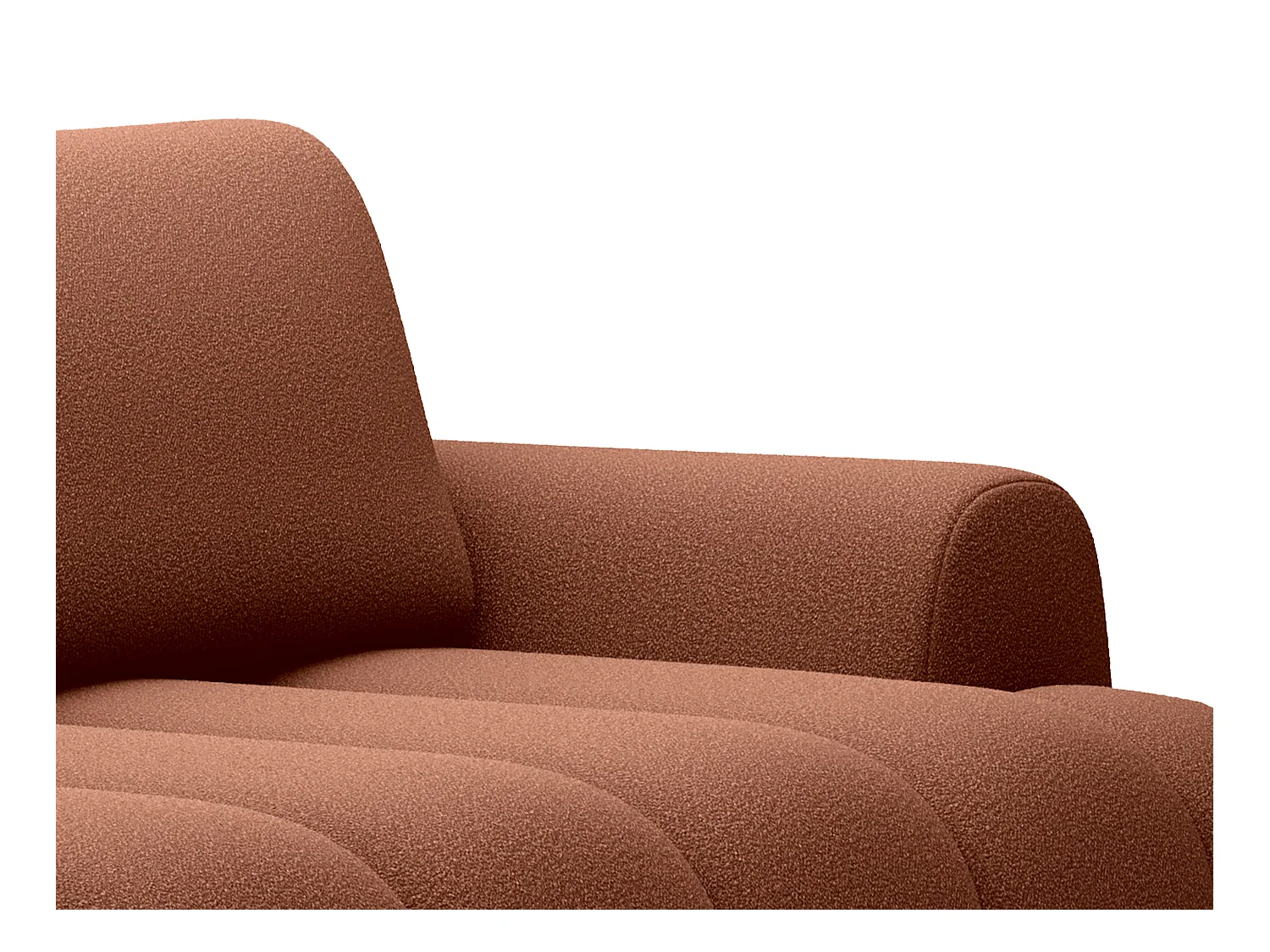 Canapé 4 places convertible en tissu terracotta FRIDORA