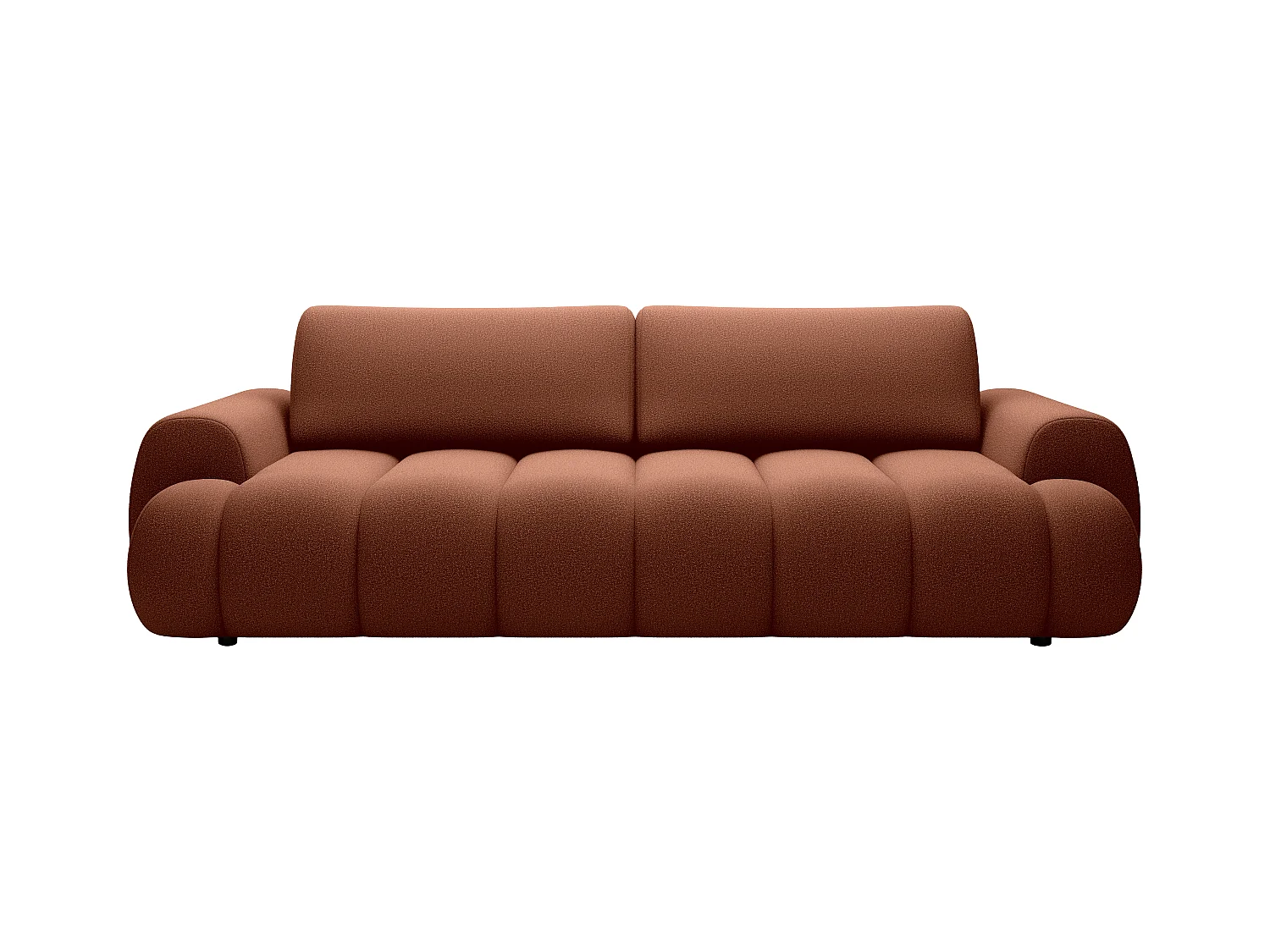 Canapé 4 places convertible en tissu terracotta FRIDORA