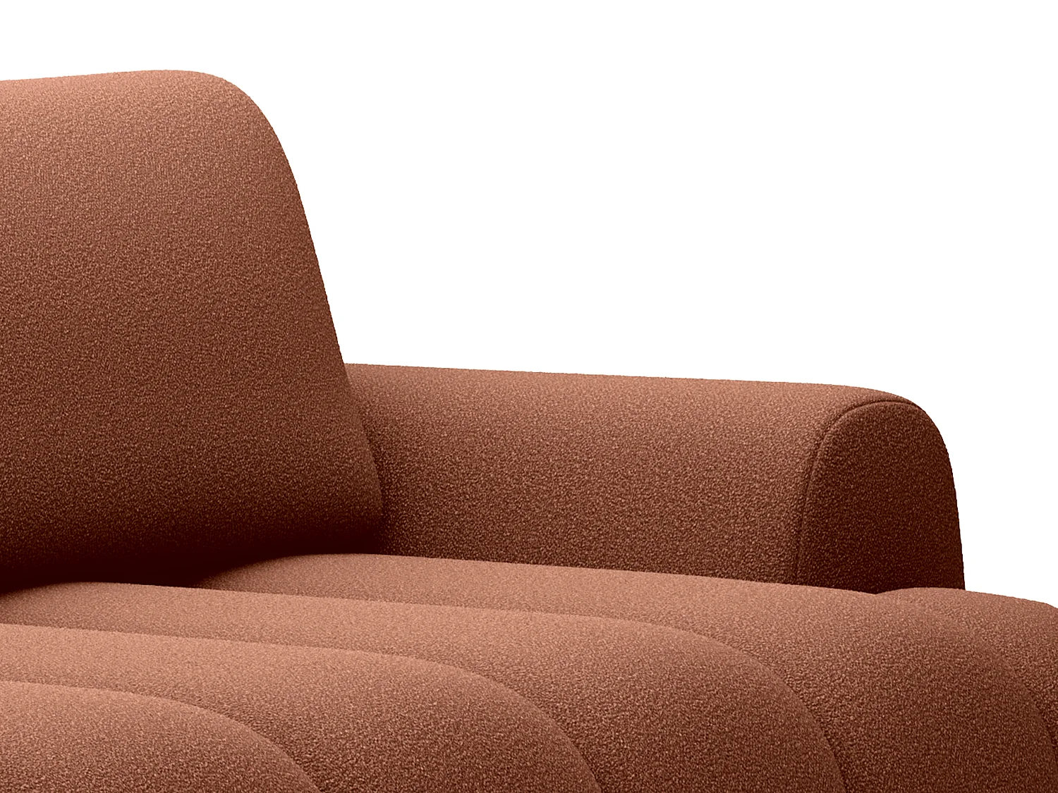 Divano 4 posti letto in tessuto terracotta FRIDORA