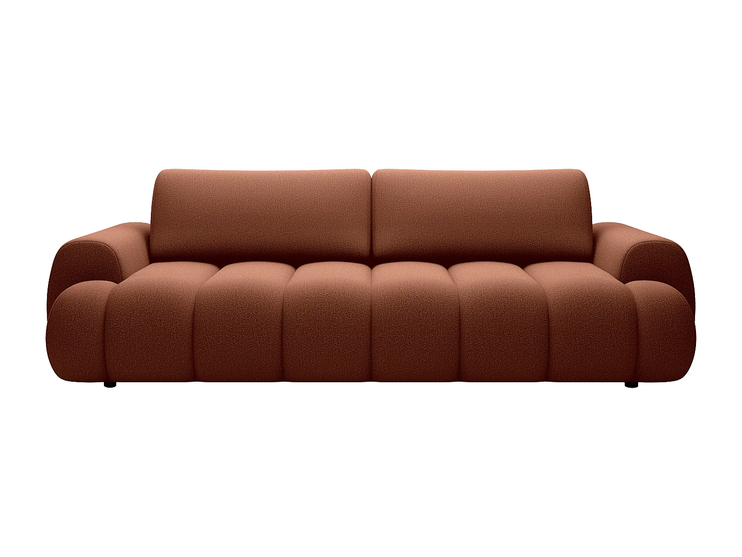 Divano 4 posti letto in tessuto terracotta FRIDORA