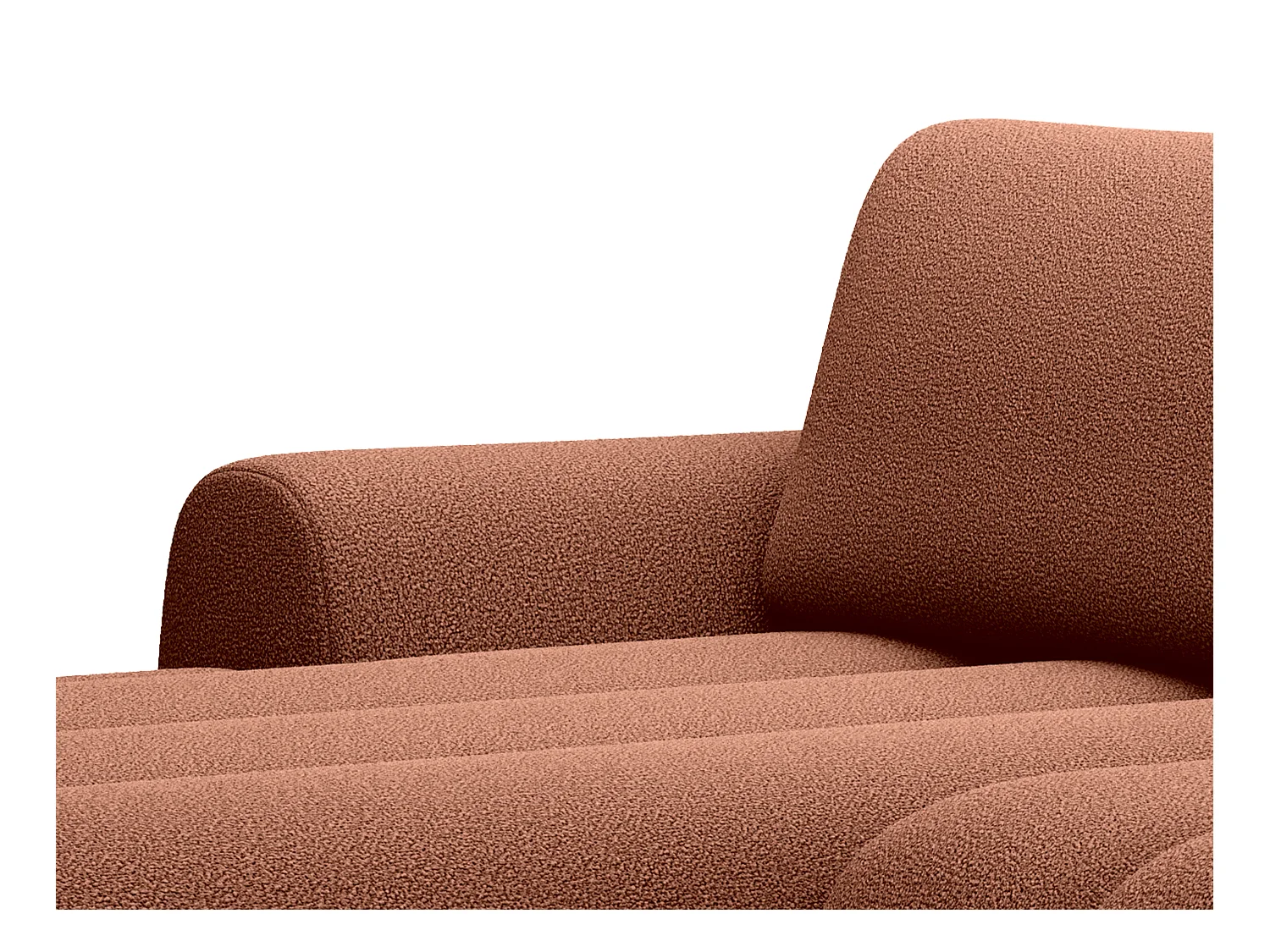 Canapé d'angle gauche convertible en tissu terracotta  FRIDORA
