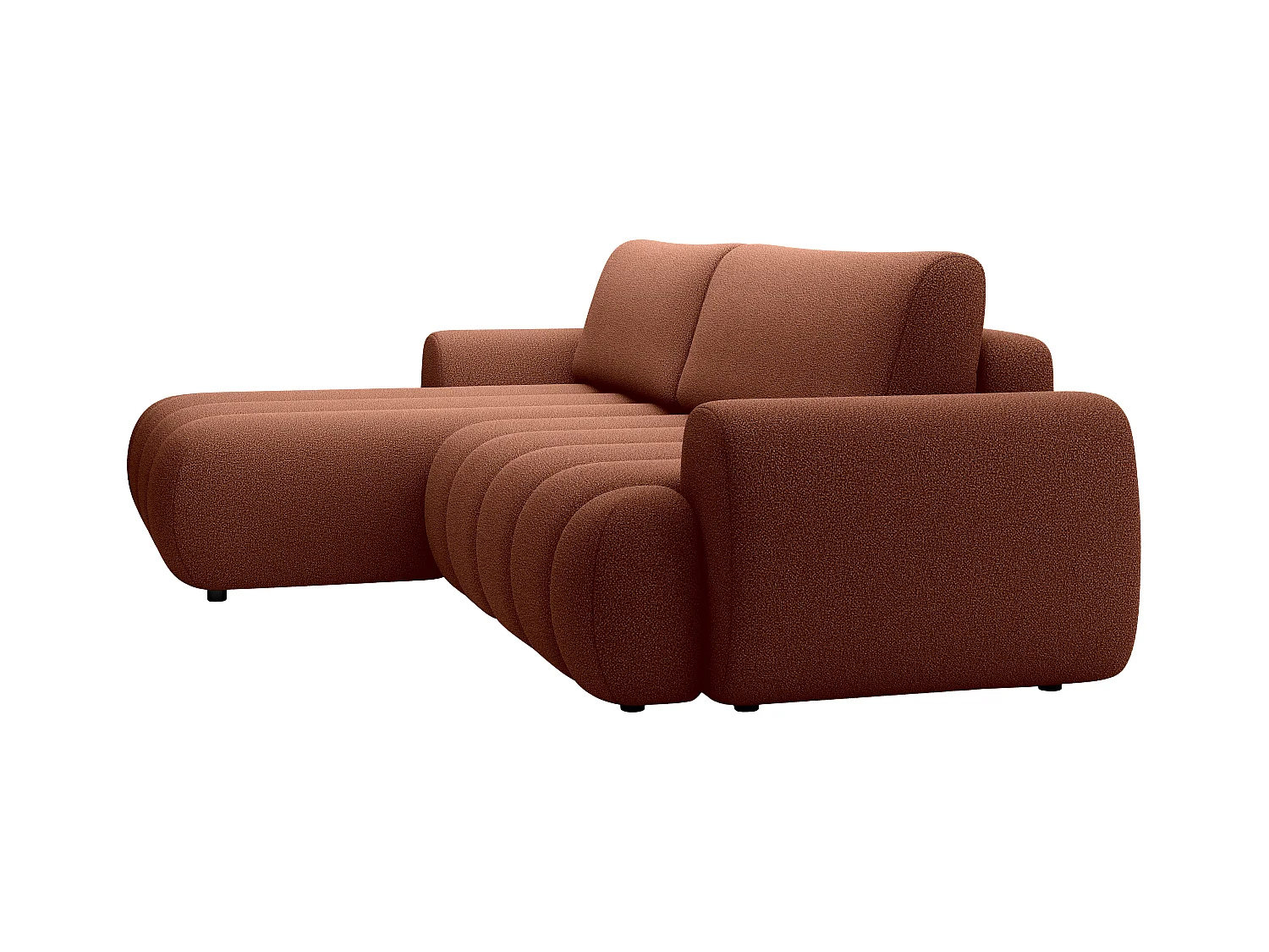 Venstre hjørnesofa med sovesofa i terracotta stof FRIDORA