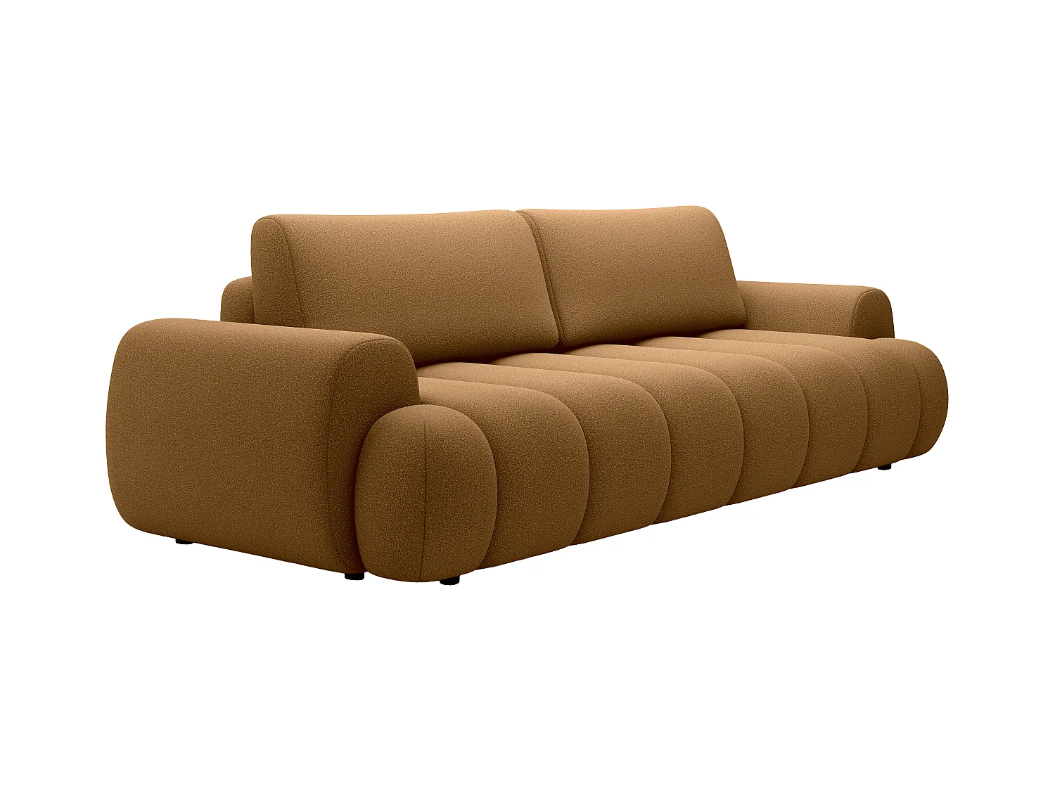 Canapé 4 places convertible en tissu jaune moutade FRIDORA