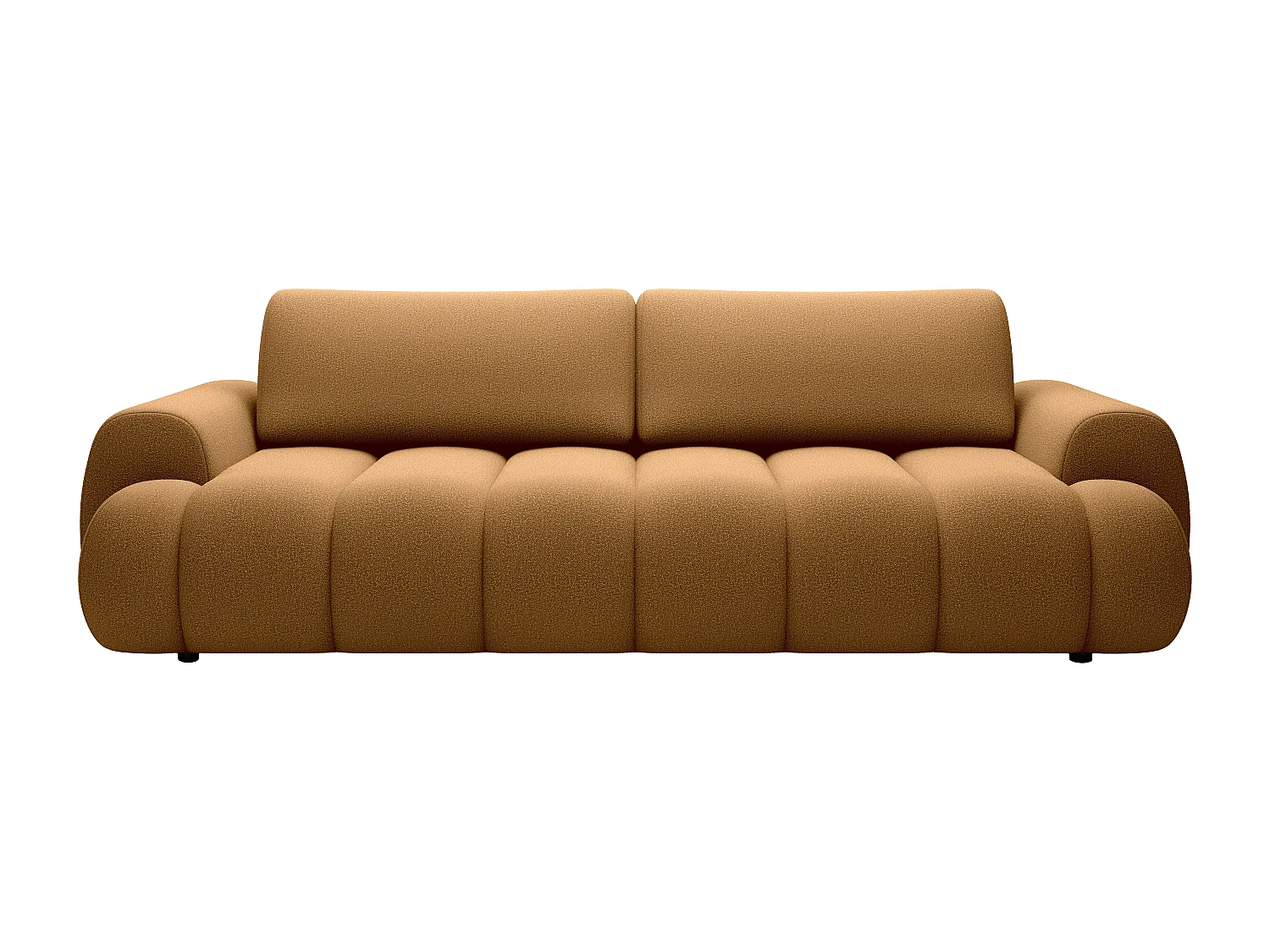 Canapé 4 places convertible en tissu jaune moutade FRIDORA