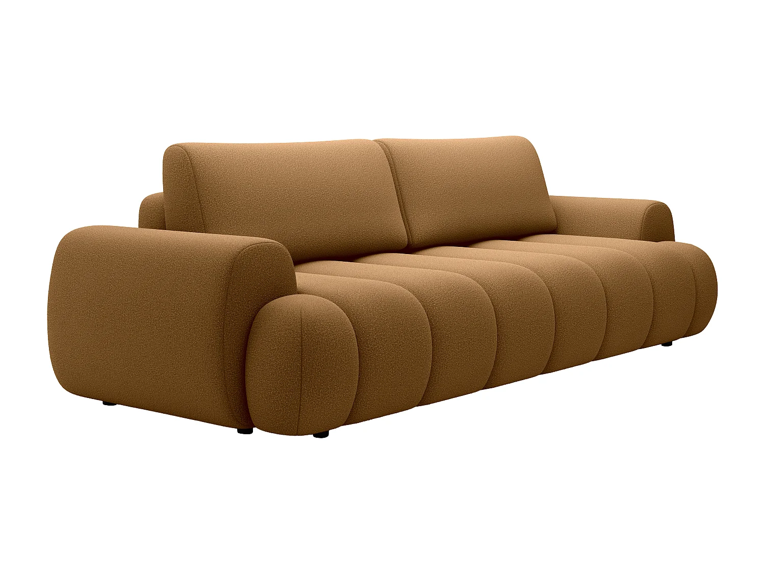 Canapé 4 places convertible en tissu jaune moutade FRIDORA