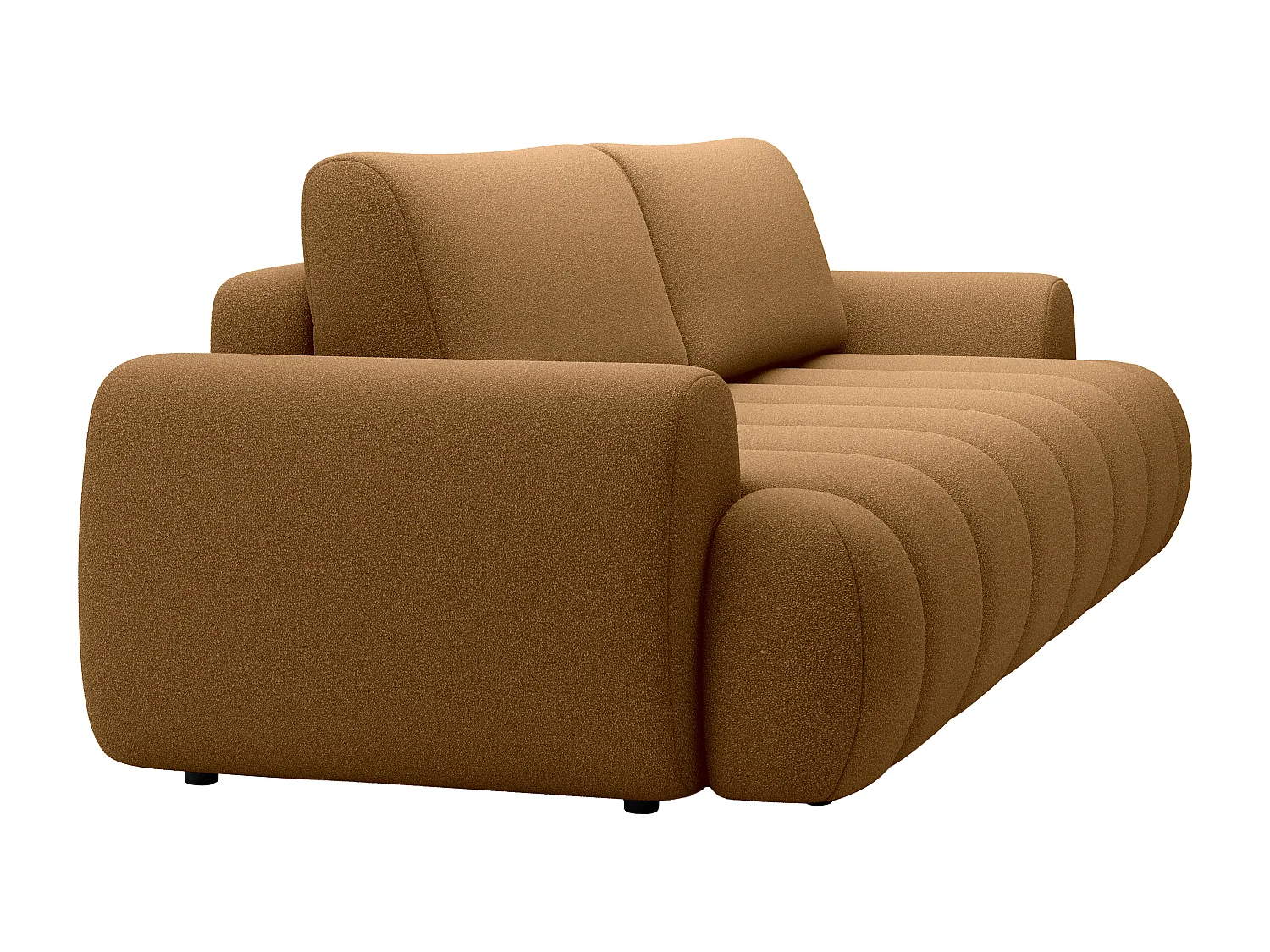 Canapé 4 places convertible en tissu jaune moutade FRIDORA