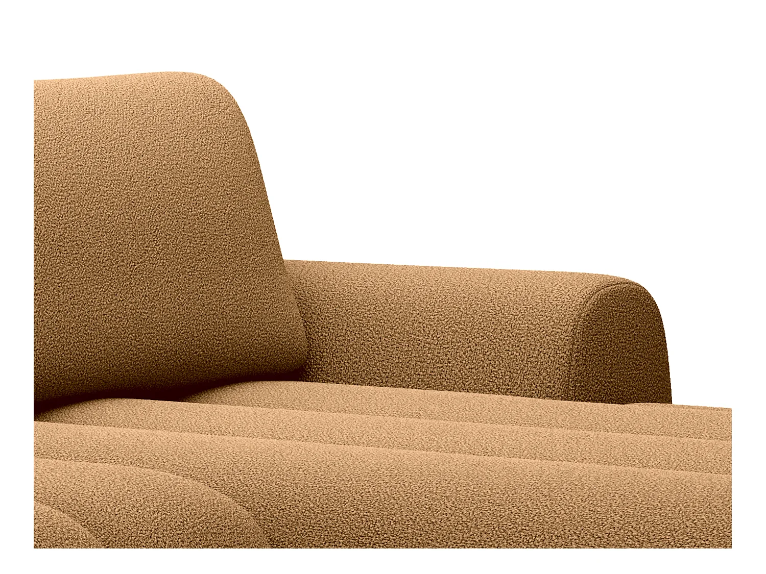 Canapé d'angle droit convertible en tissu jaune moutade FRIDORA