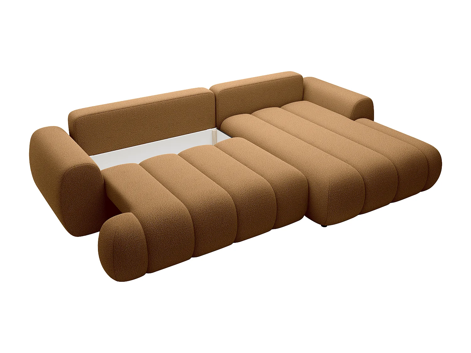 Högervänd bäddsoffa i senapsgul tyg FRIDORA