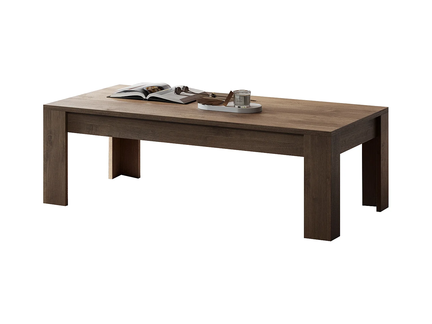 Tavolino da salotto moderno 122x45 cm rovere scuro TSL10