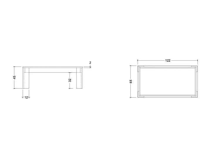 Tavolino da salotto moderno 122x45 cm rovere scuro TSL10