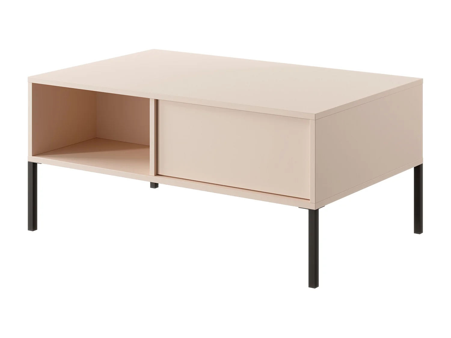 Tavolino da soggiorno moderno 97X44cm con due cassetti beige TLK4