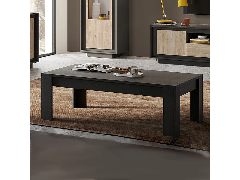 Tavolino da salotto moderno 122x45 cm grafite TSL10