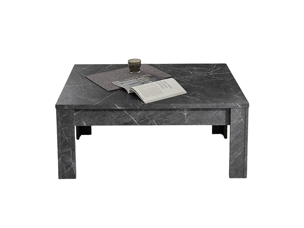 Tavolino da salotto basso design moderno marmorizzato 122x65 TSL5 marmo nero