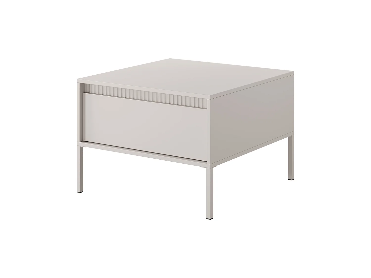 Tavolino da salotto moderno 68x48cm con cassetto beige TLK11