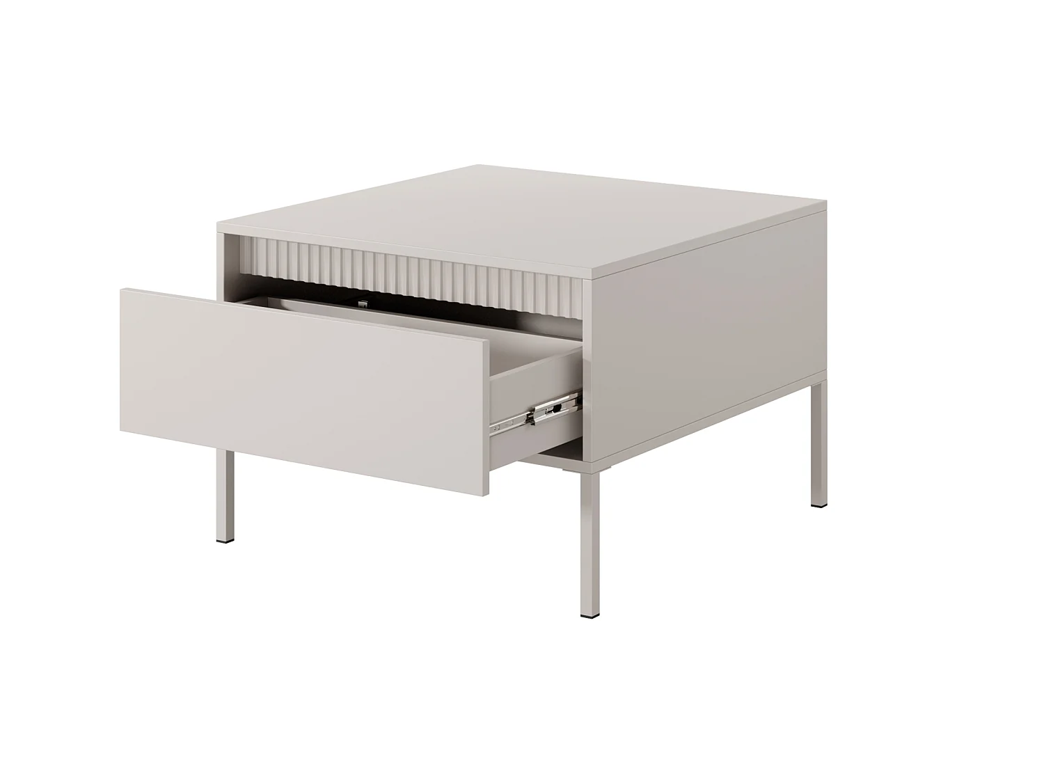 Tavolino da salotto moderno 68x48cm con cassetto beige TLK11