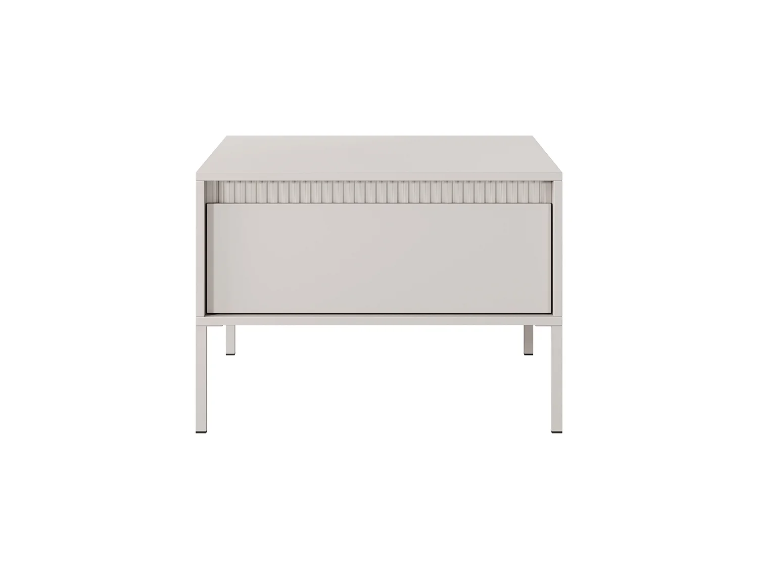Tavolino da salotto moderno 68x48cm con cassetto beige TLK11