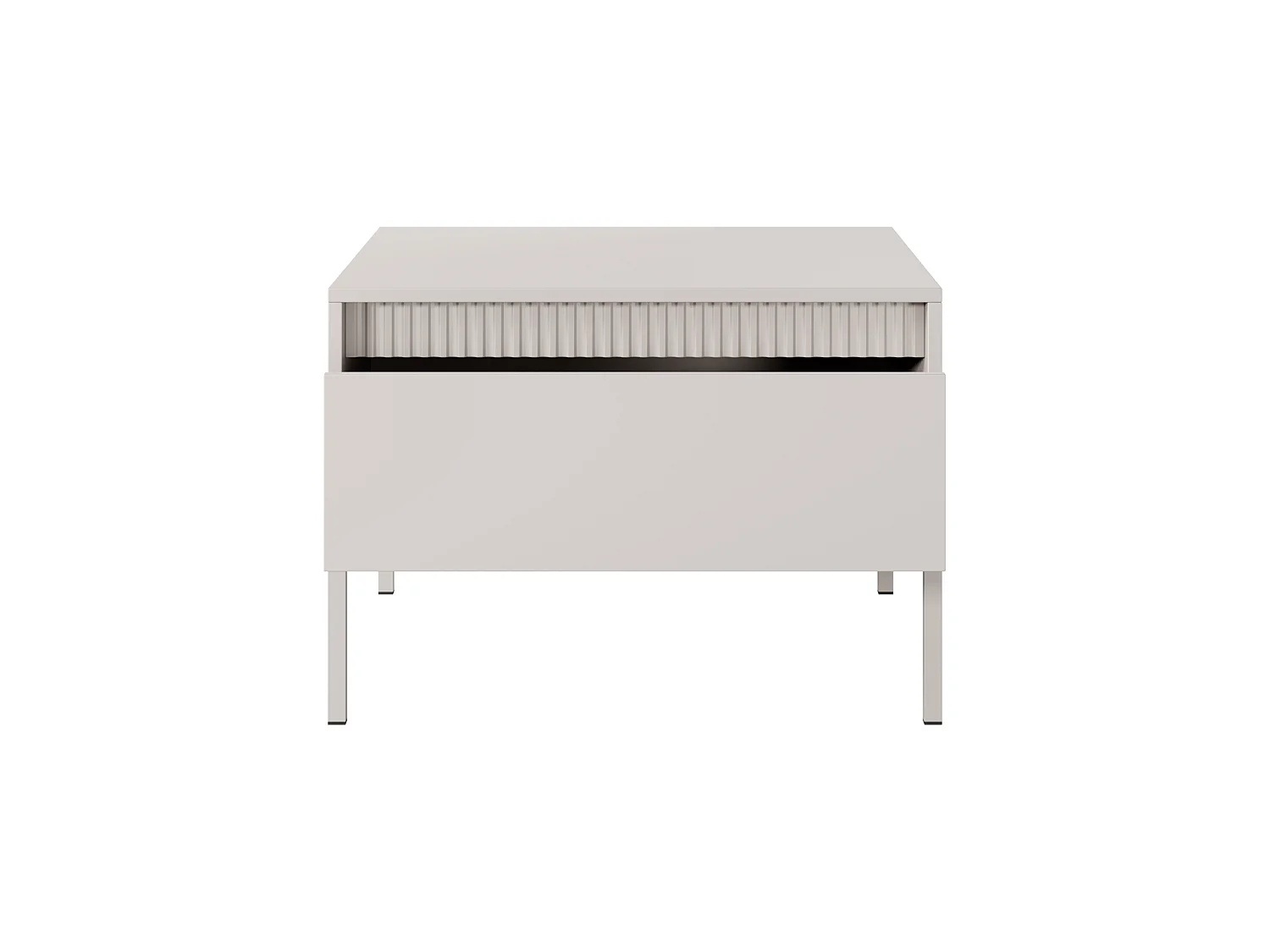 Tavolino da salotto moderno 68x48cm con cassetto beige TLK11