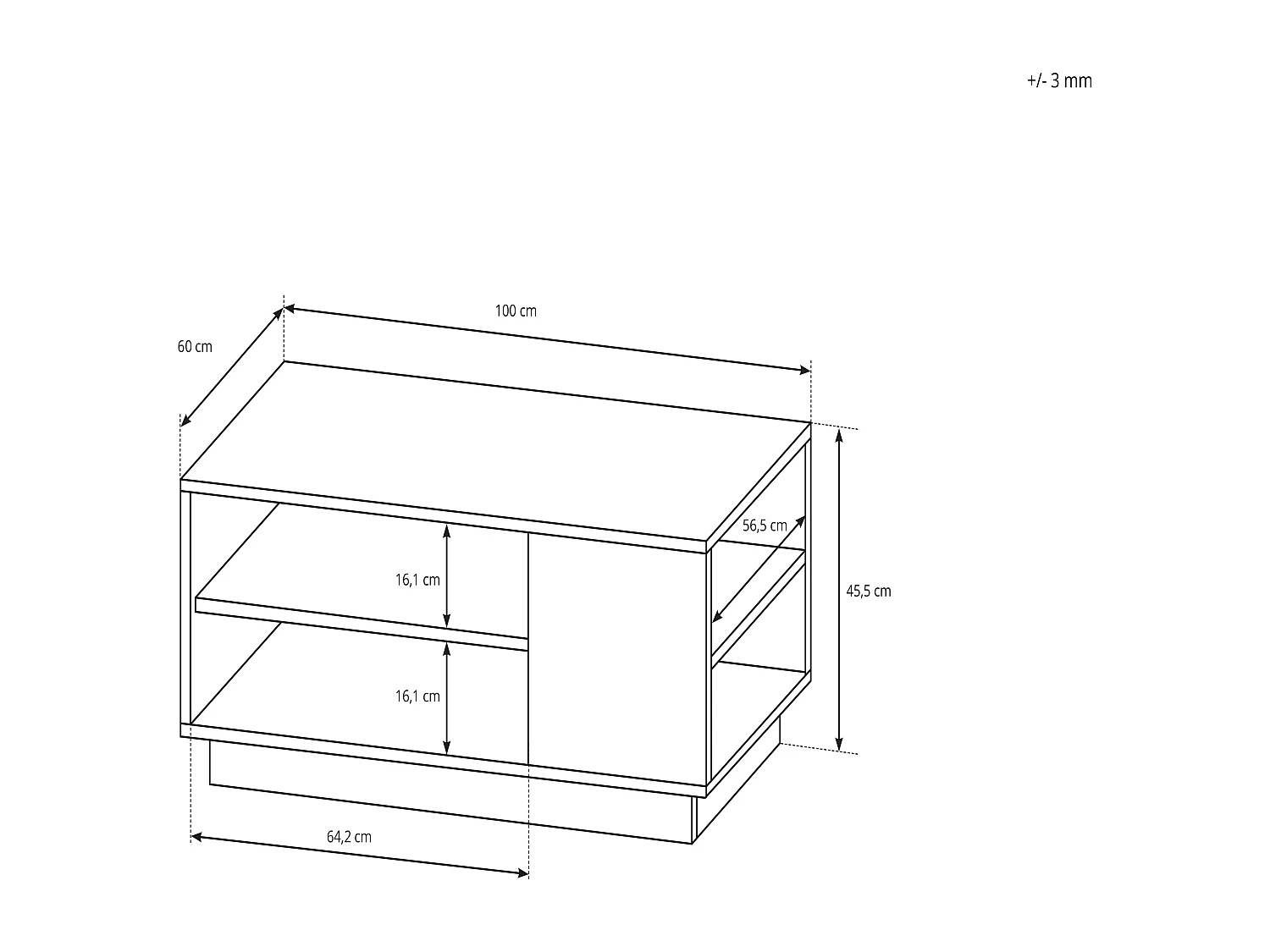 Tavolino da salotto moderno 100x45cm bianco e rovere TLK13