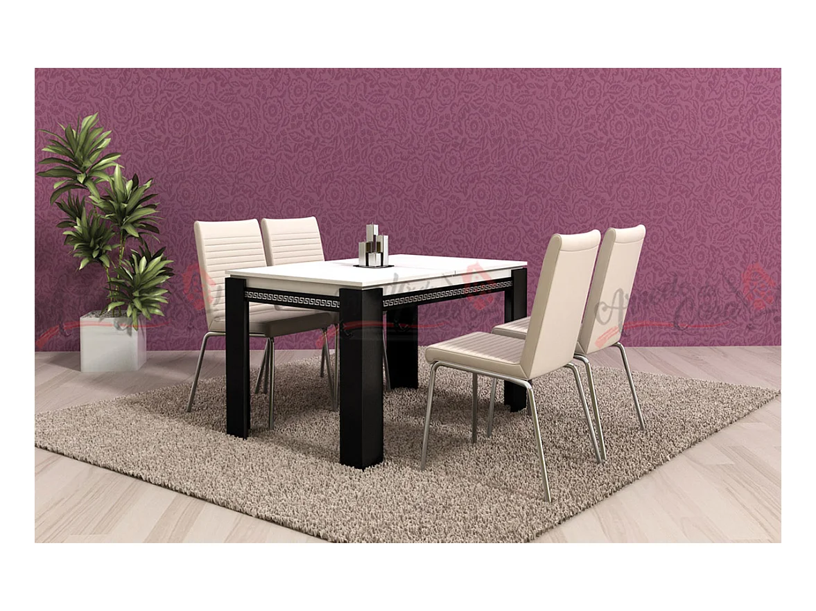 Tavolo allungabile moderno bicolore bianco e nero TG5