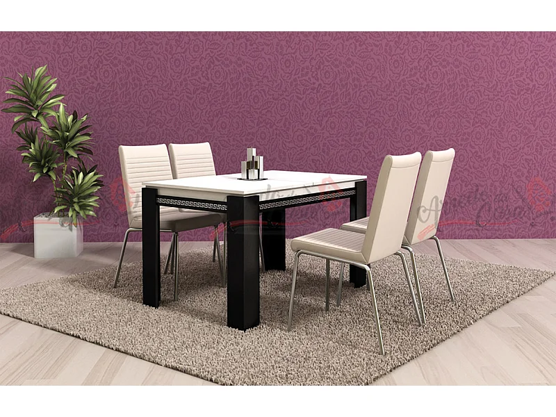 Tavolo allungabile moderno bicolore bianco e nero TG5