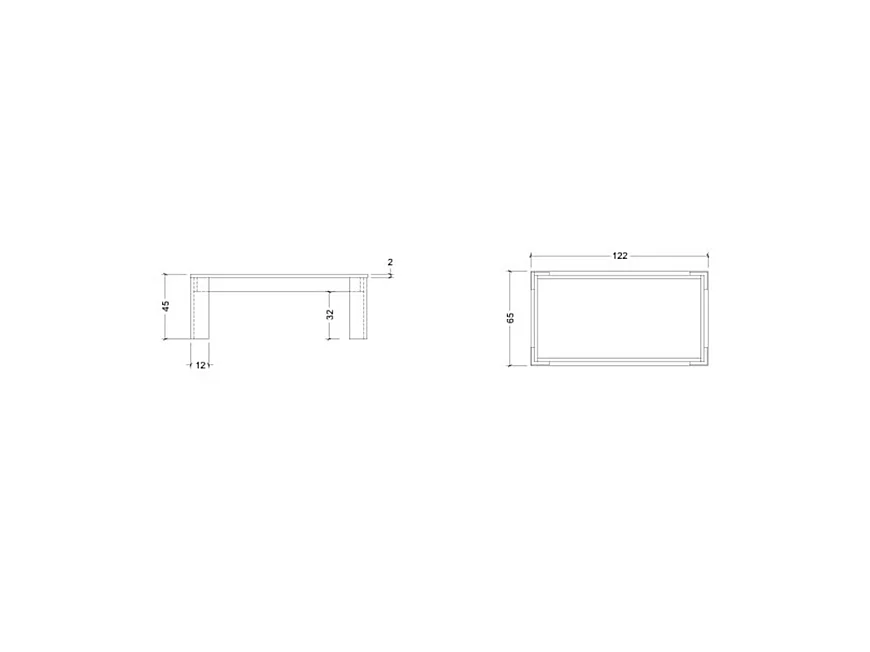 Tavolino da salotto moderno 122x45 cm Cashmere TSL10