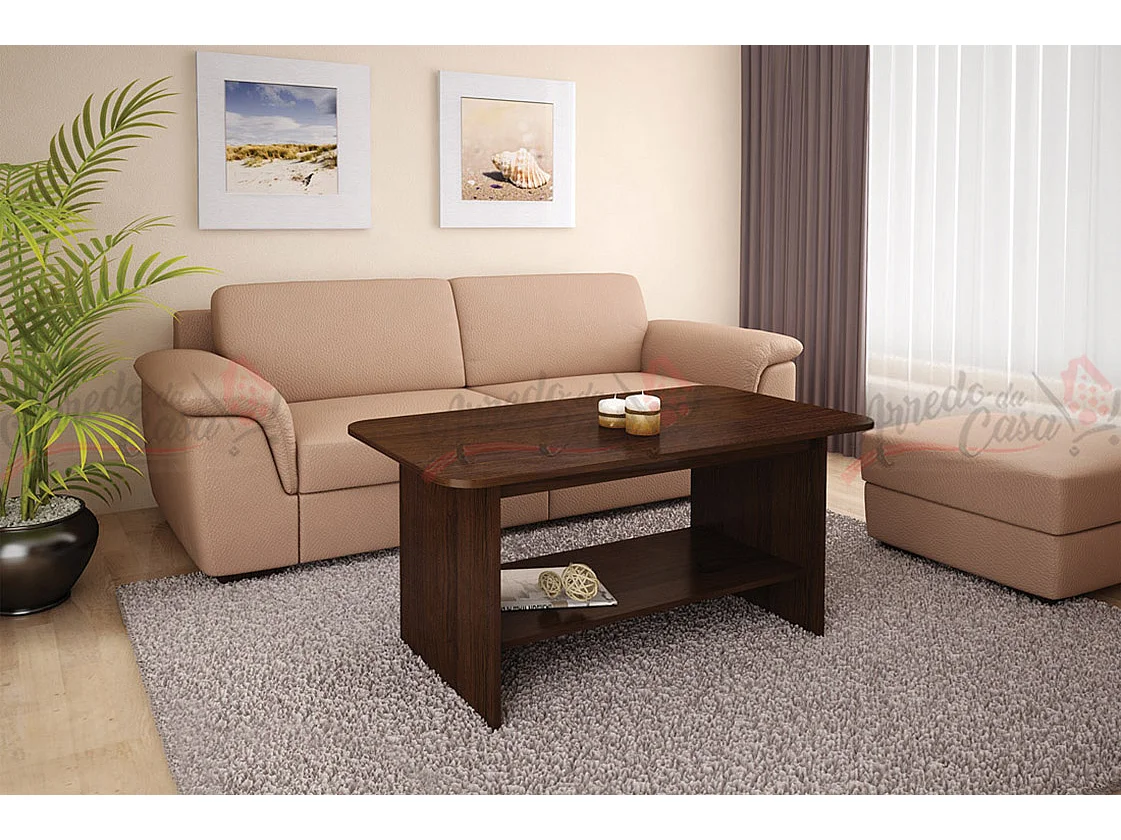 Tavolo per zona living design moderno effetto legno TG2 120x60 wenge chiaro