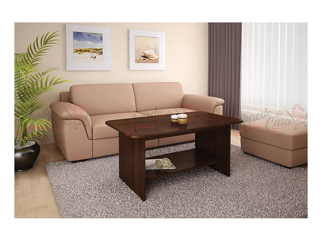 Tavolo per zona living design moderno effetto legno TG2 120x60 wenge chiaro