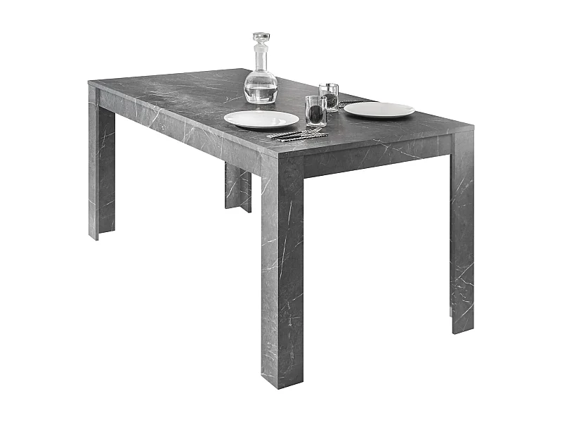 Tavolo da cucina fisso design moderno marmorizzato 180x90 TCL11 marmo nero