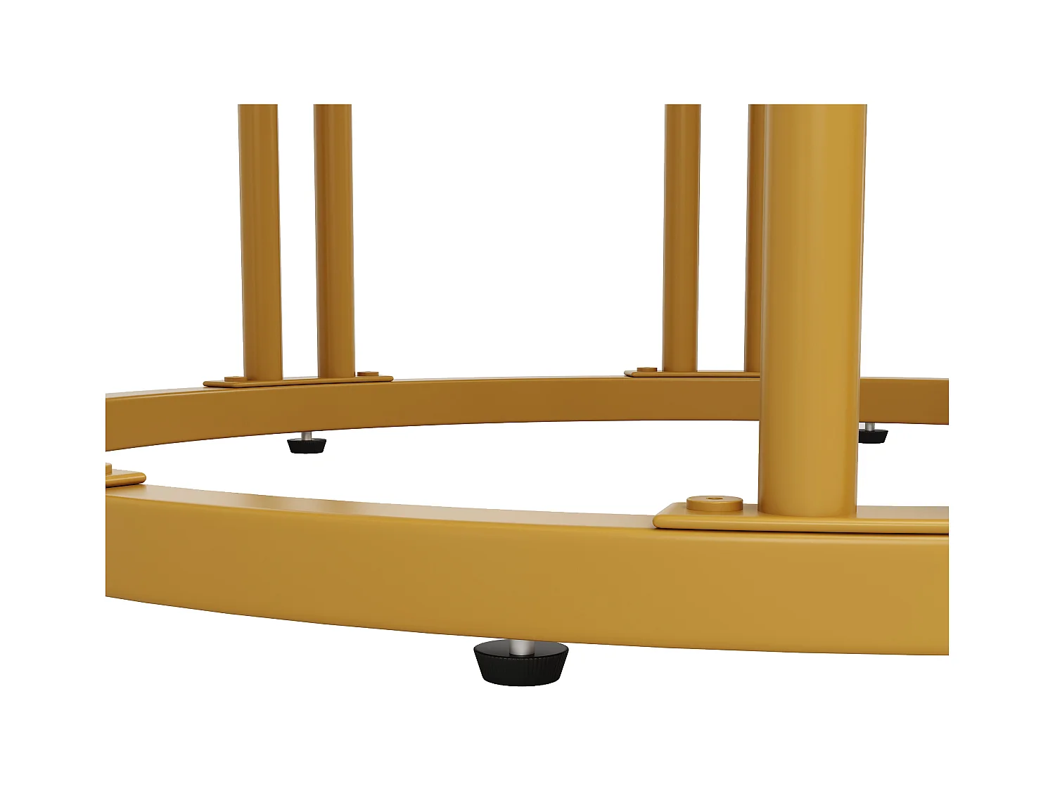 Table à manger ronde avec plateau en placage marbre blanc, pieds central en métal doré - 100x100x76cm